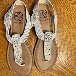 White leather sandals size 8